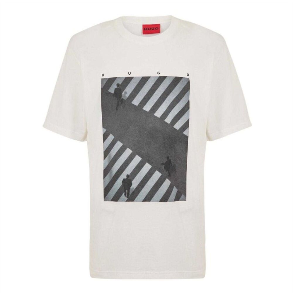 Hugo Mens Road Cotton Logo T-Shirt / White